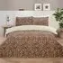 Leopard Print Faux Fur Duvet Set - Brown