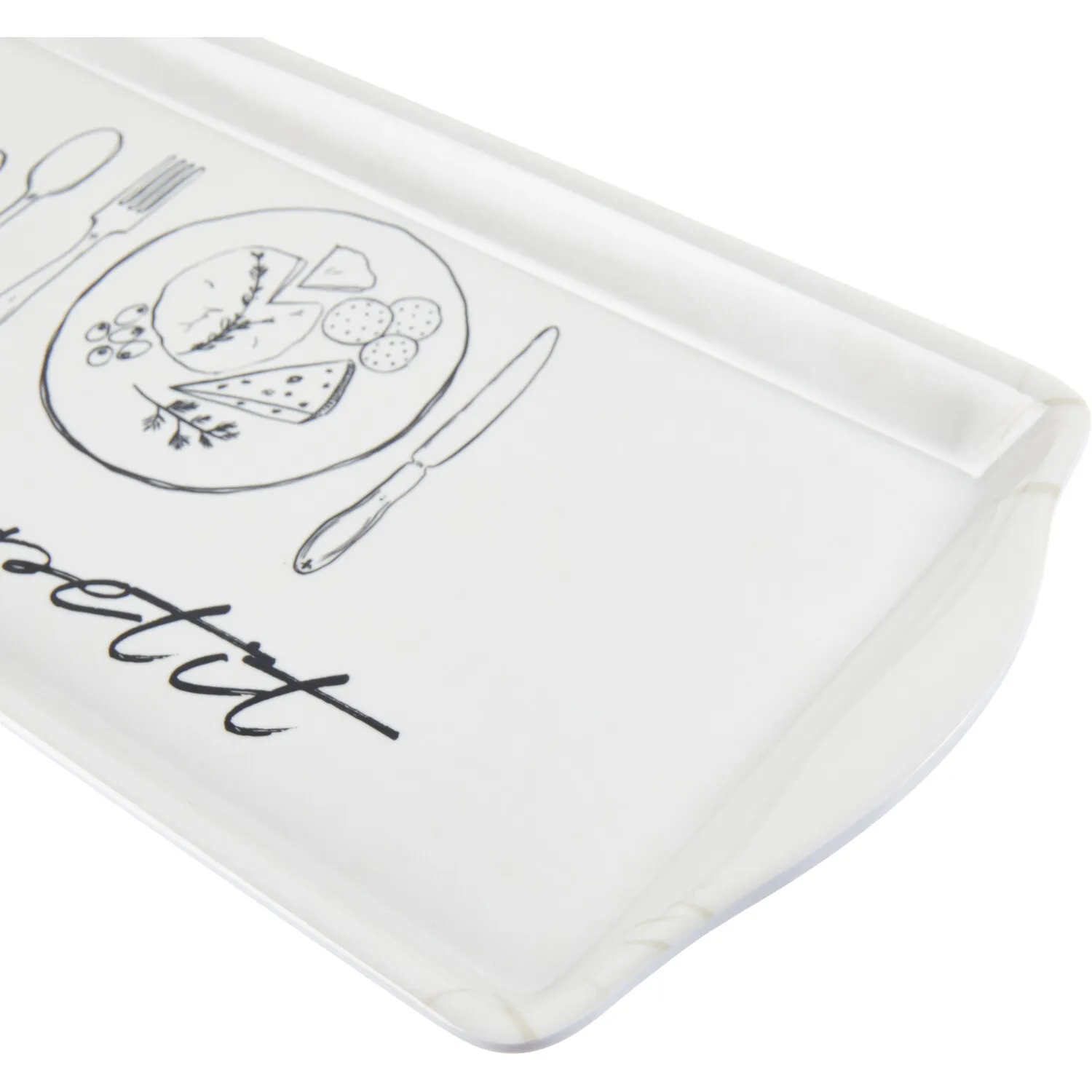Lets Eat Drinks Tray - White