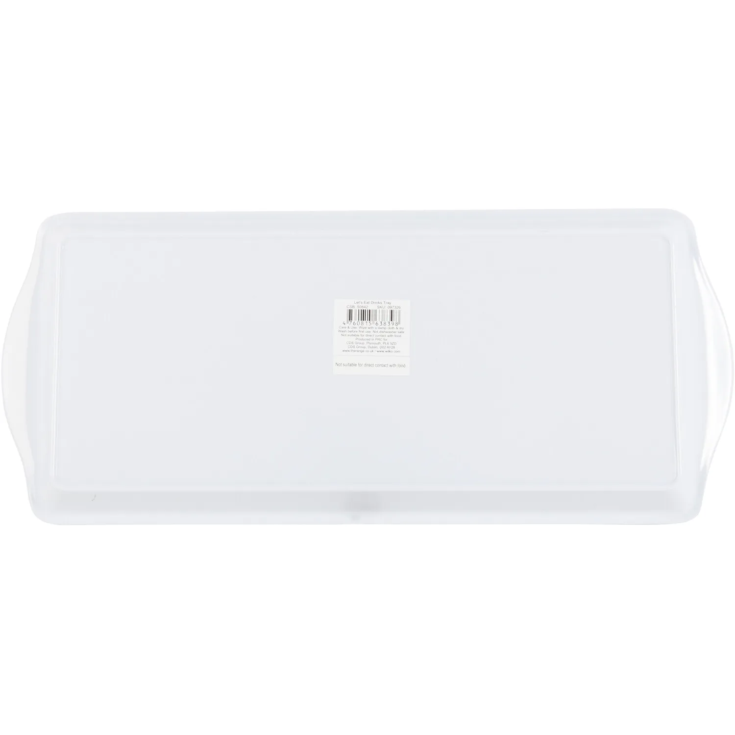 Lets Eat Drinks Tray - White