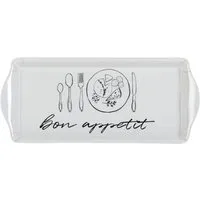 Lets Eat Drinks Tray - White