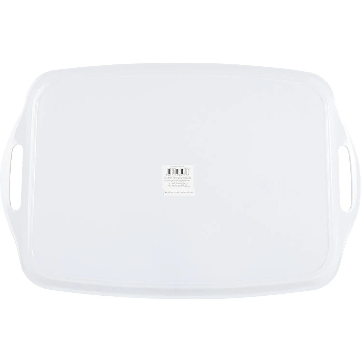 Lets Eat Large Serving Tray - White