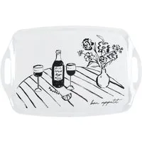 Lets Eat Large Serving Tray - White