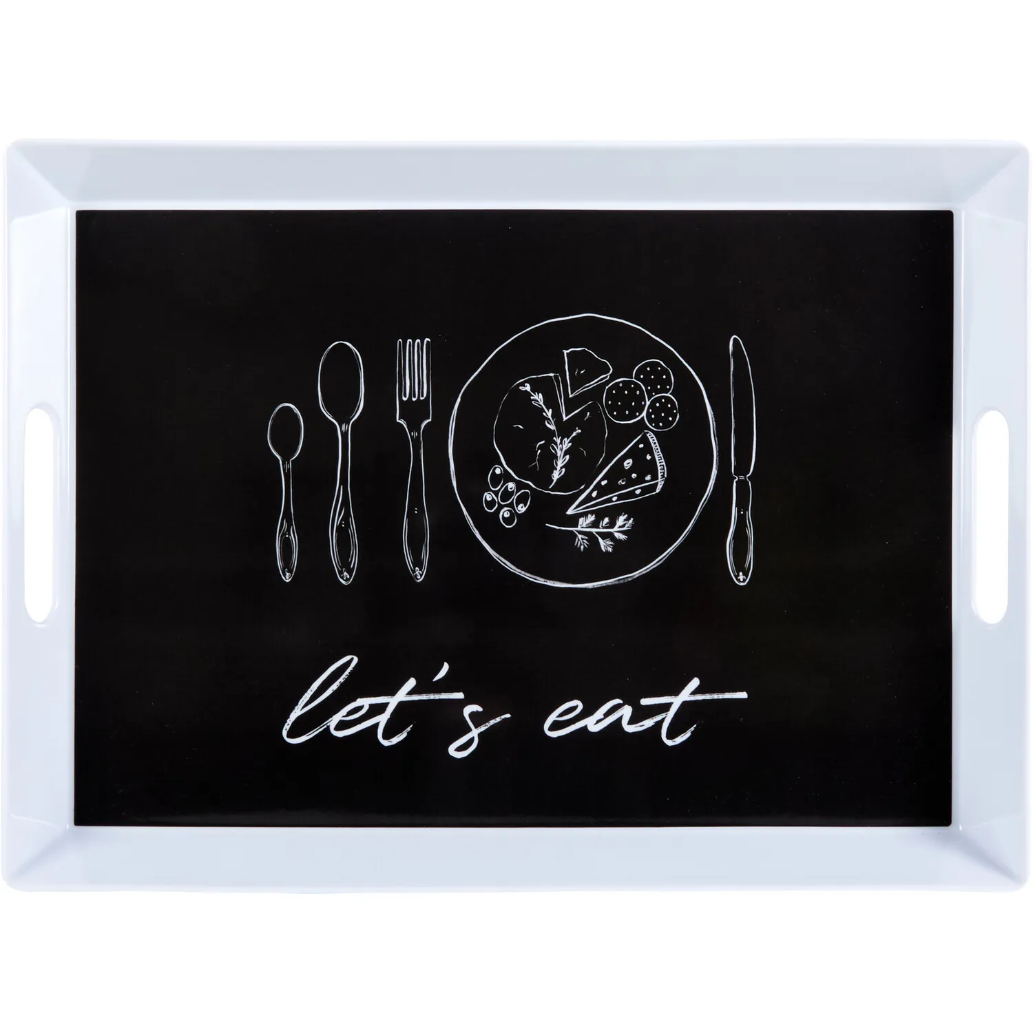Lets Eat Rectangular Serving Tray