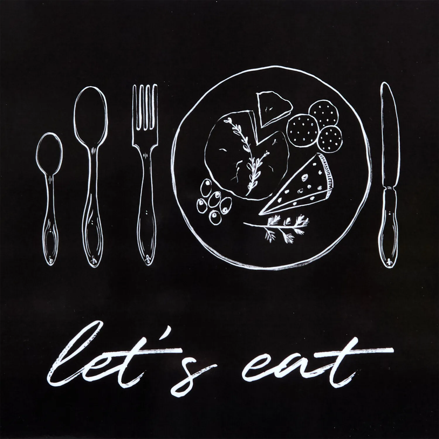 Lets Eat Rectangular Serving Tray