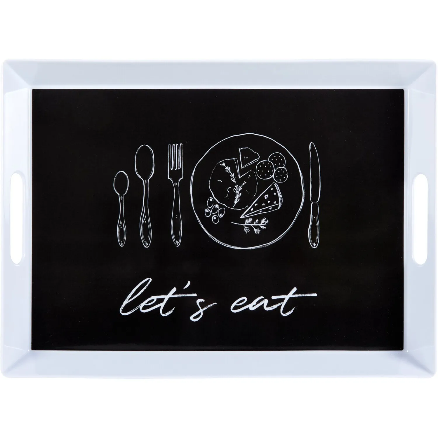 Lets Eat Rectangular Serving Tray