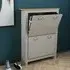 Lexington 2 Compartment Shoe Cabinet - Grey