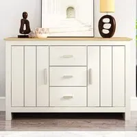 Lexington 2 Door 3 Drawer Sideboard - Cream, Oak