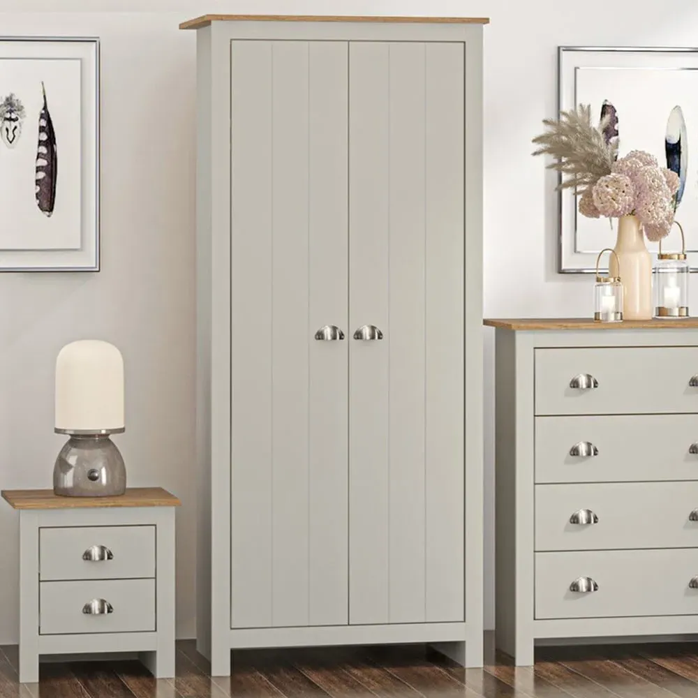 Lexington 2 Door Wardrobe - Grey, Oak