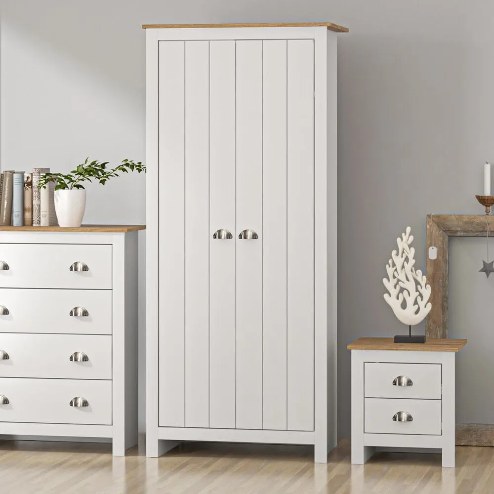 Lexington 2 Door Wardrobe - White, Oak