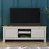 Lexington 2 Drawer TV Unit - Grey, Oak Effect