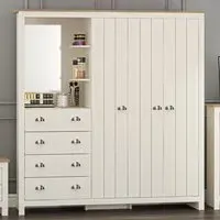 Lexington 3 Door Combination Wardrobe with Drawers - Cream
