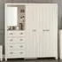 Lexington 3 Door Combination Wardrobe with Drawers - Cream