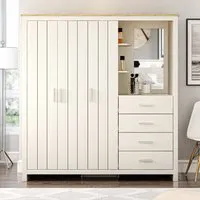 Lexington 3 Door Combination Wardrobe with Drawers - Cream
