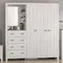 Lexington 3 Door Combination Wardrobe with Drawers - White