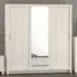 Lexington 3-Door Sliding Wardrobe with Mirror - Cream, Oak