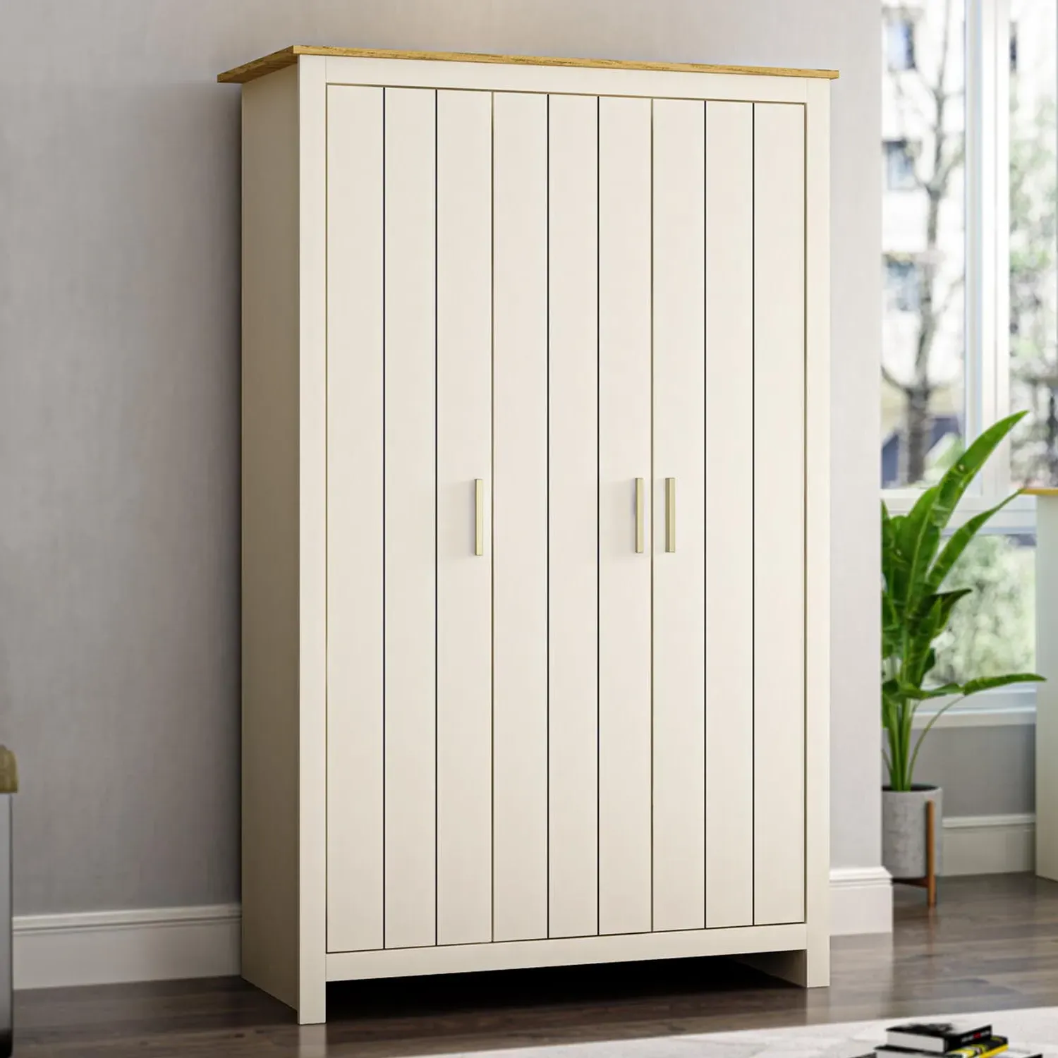 Lexington 3 Door Wardrobe - Cream