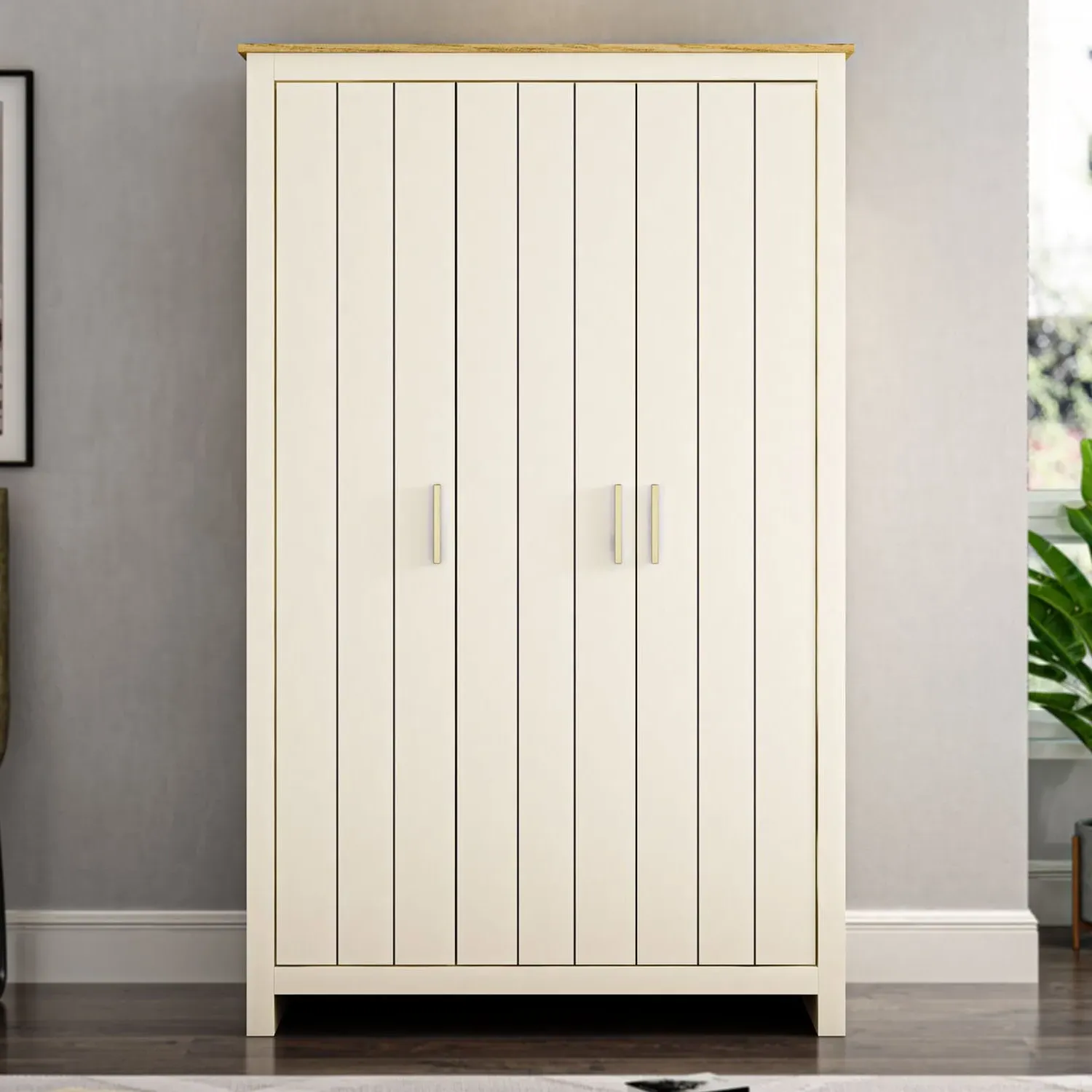 Lexington 3 Door Wardrobe - Cream image