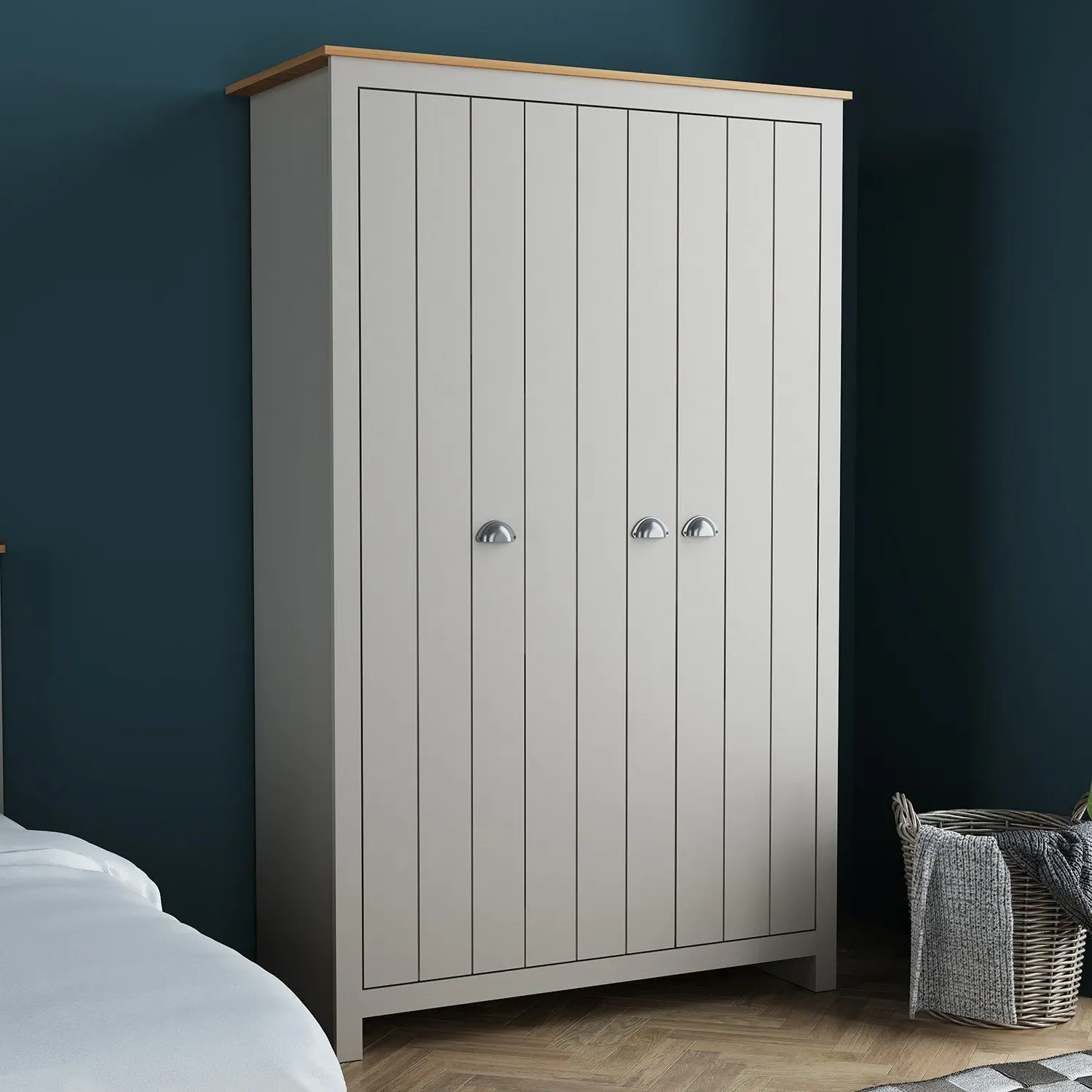 Lexington 3 Door Wardrobe - Grey