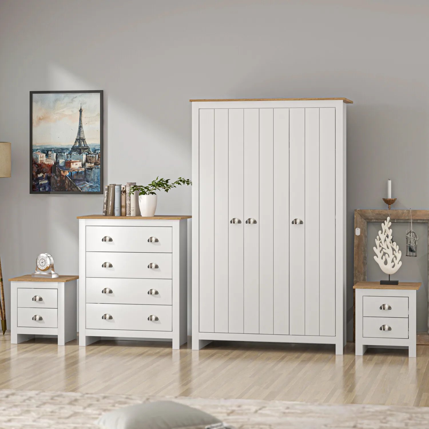 Lexington 3 Door Wardrobe - White