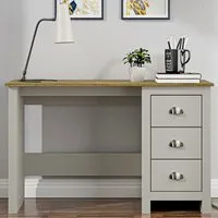 Lexington 3 Drawer Desk - Grey