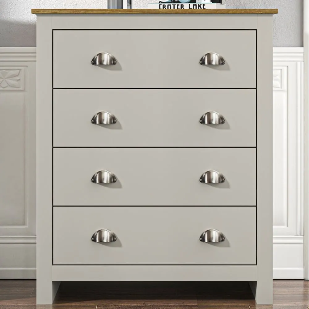 Lexington 4 Drawer Chest of Drawers - Grey, Oak