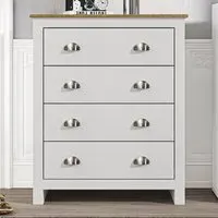 Lexington 4 Drawer Chest of Drawers - White, Oak