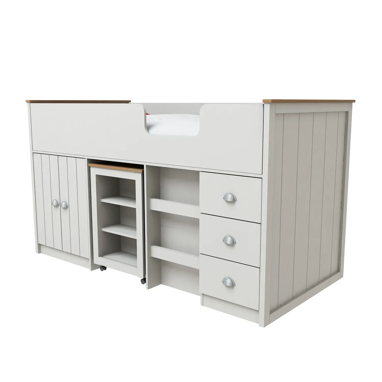 Lexington Mid Sleeper Bed with Storage - Grey