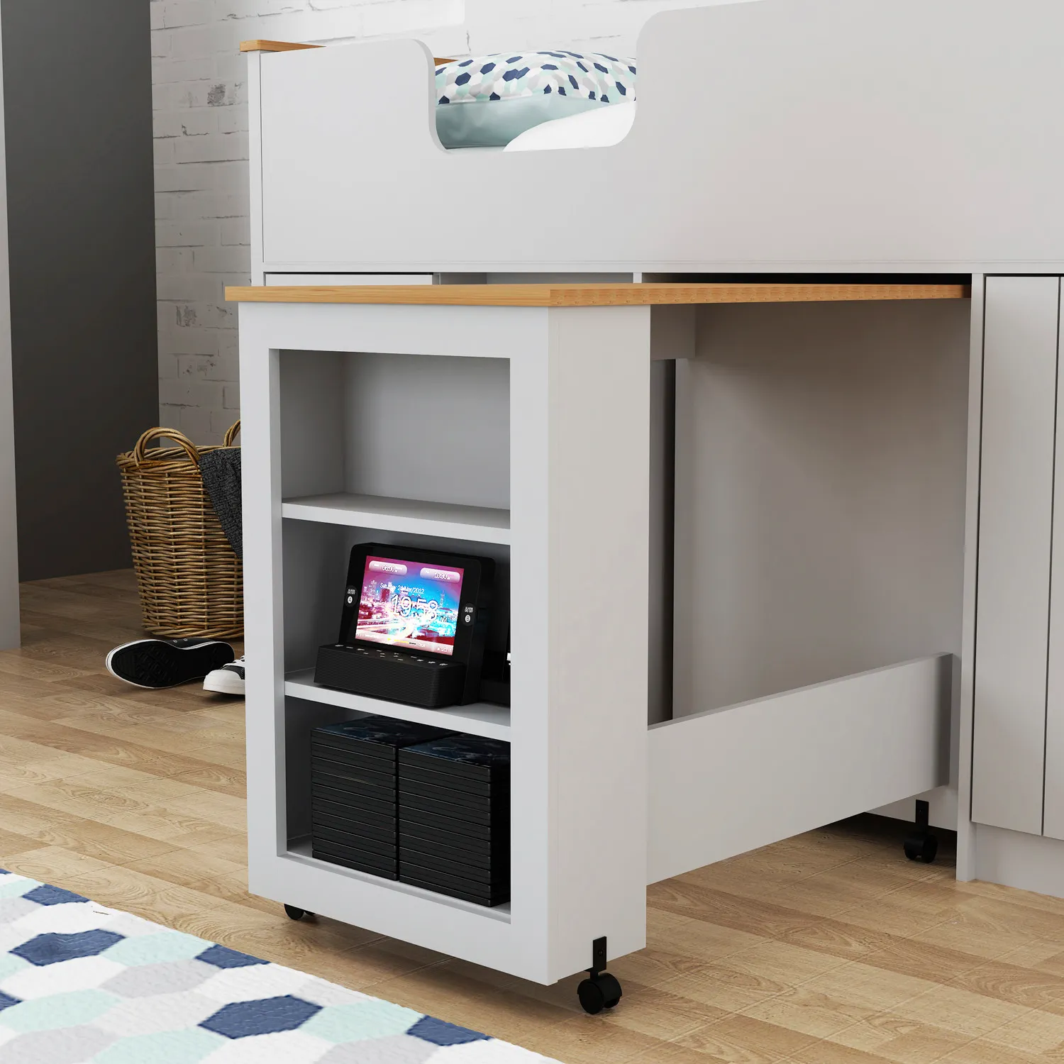 Lexington Mid Sleeper Bed with Storage - Grey