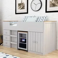 Lexington Mid Sleeper Bed with Storage - Grey