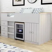 Lexington Mid Sleeper Bed with Storage - White