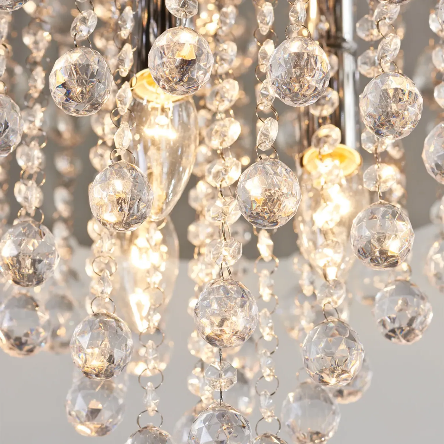 Lexy 3 Light Jewelled Ceiling Light - Silver