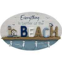 Life Is Better At The Beach Hook Plaque - Blue