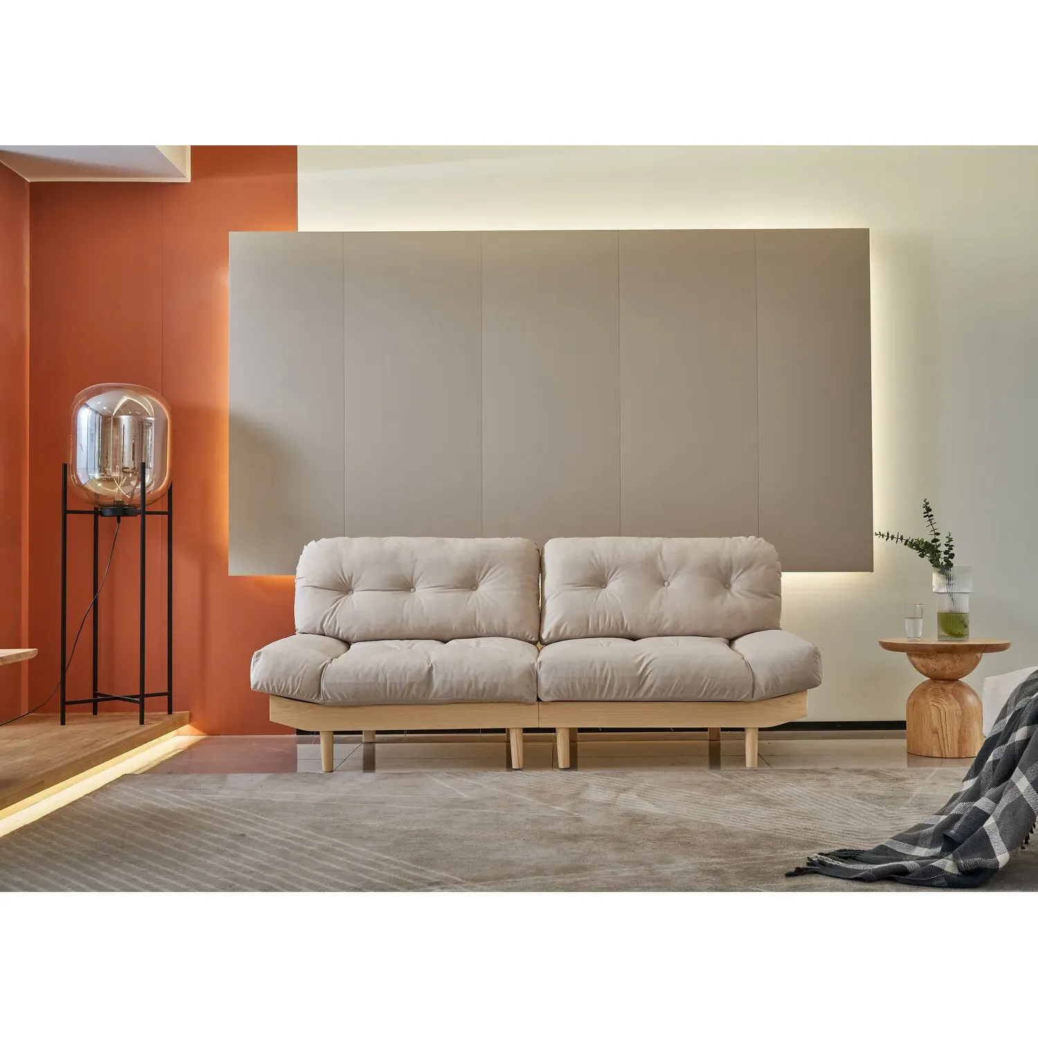 Lily 2-Seater Sofa Bed - Cream, Linen