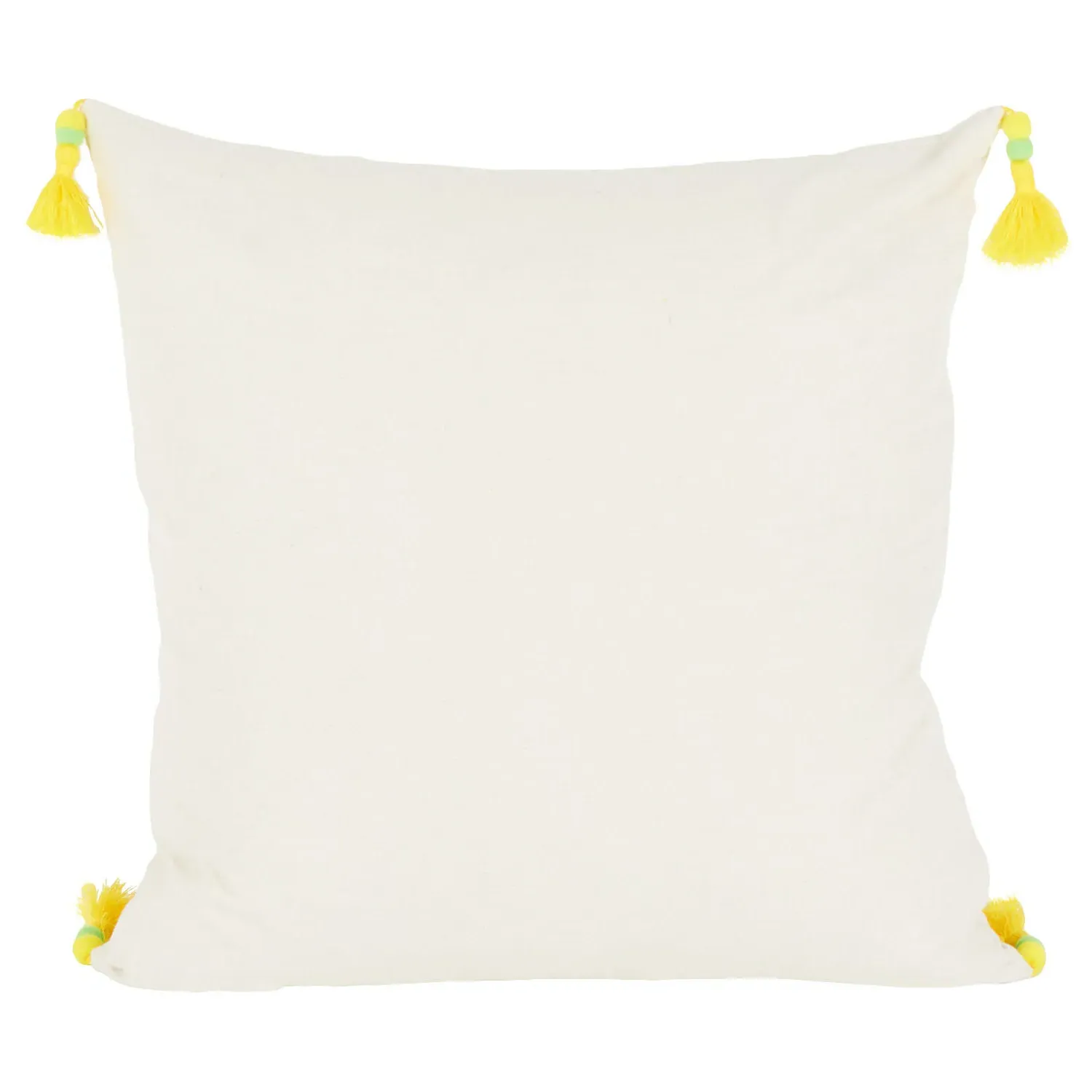 Limona Embroidered Cushion - White, Yellow