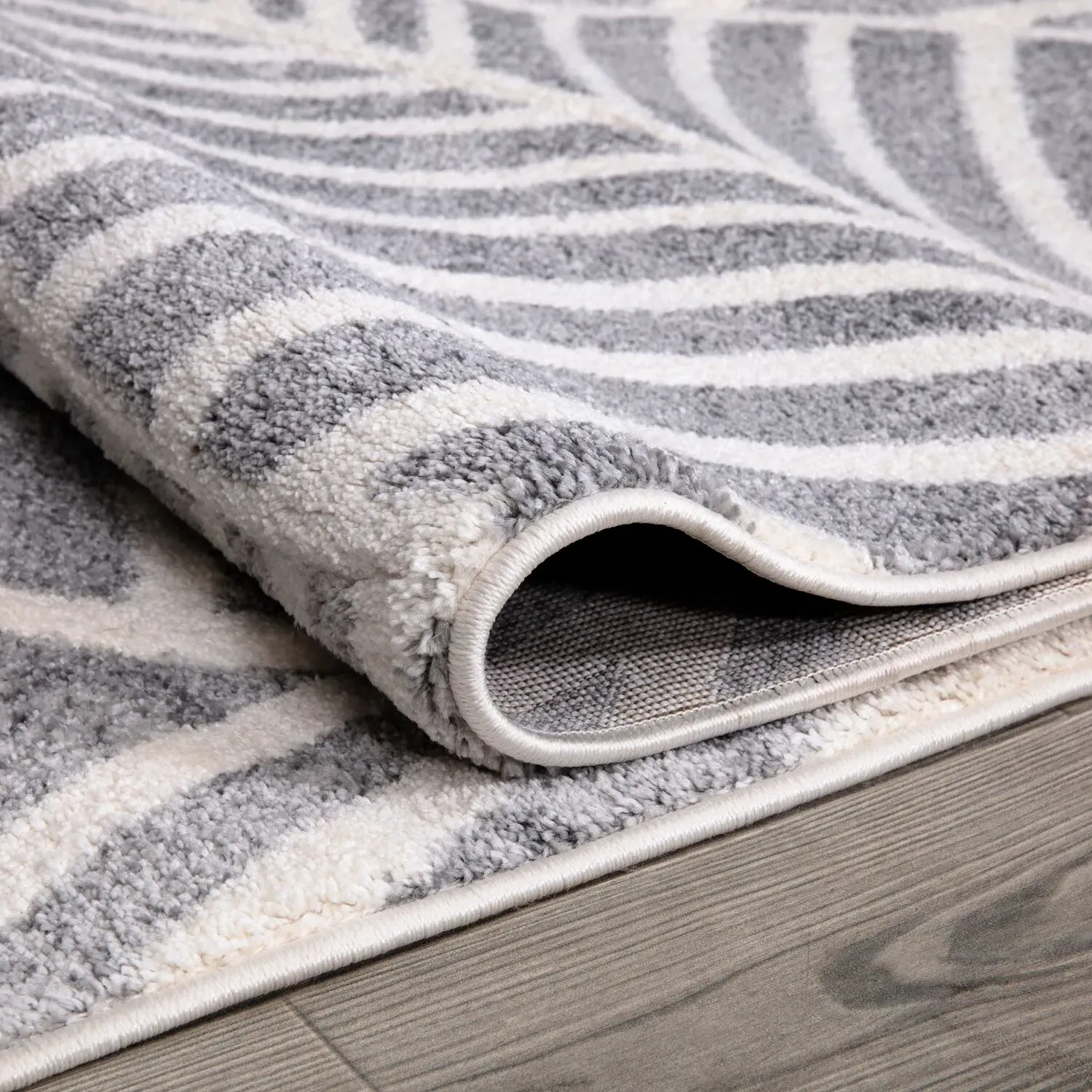 Linear Leaf Rug 120cm - Grey