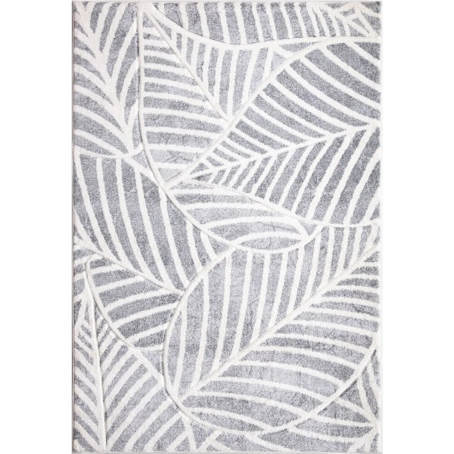 Linear Leaf Rug 120cm - Grey image