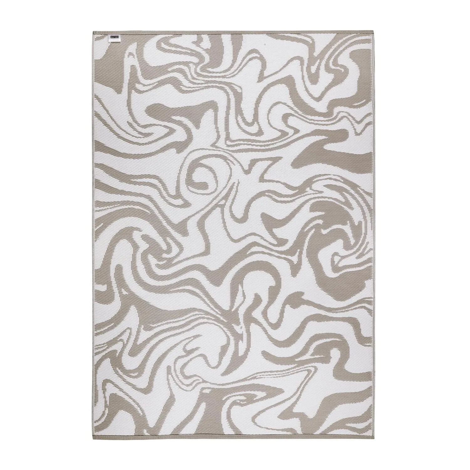 Liquid Marble Outdoor Rug Reversible - Taupe, Recycled Plastic