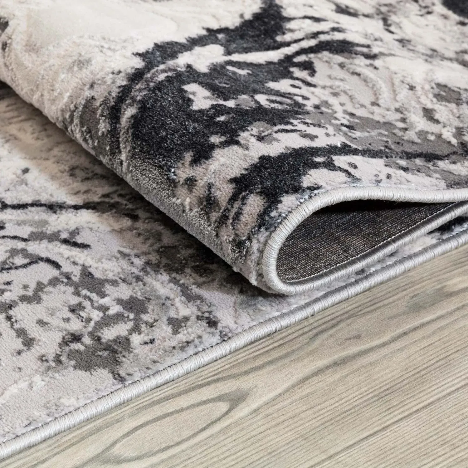 Liquid Marble Rug - Silver