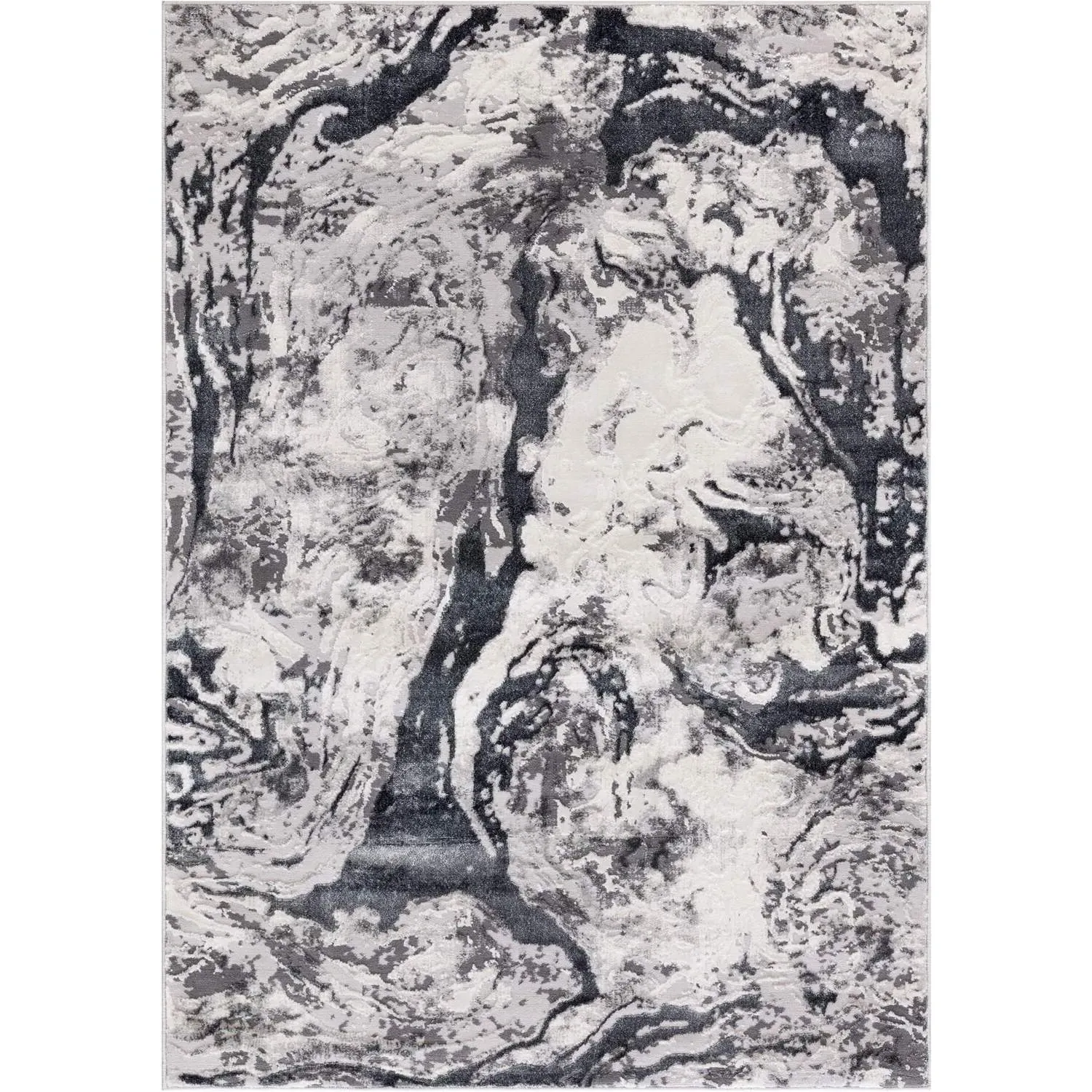 Liquid Marble Rug - Silver image