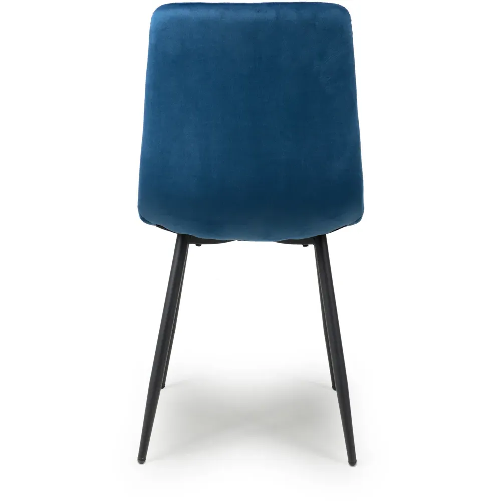 Lisbon Set of 4 Dining Chairs - Blue, Velvet