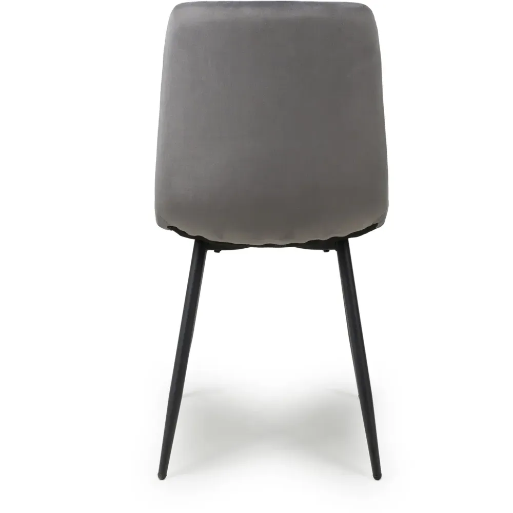 Lisbon Set of 4 Dining Chairs - Grey, Velvet