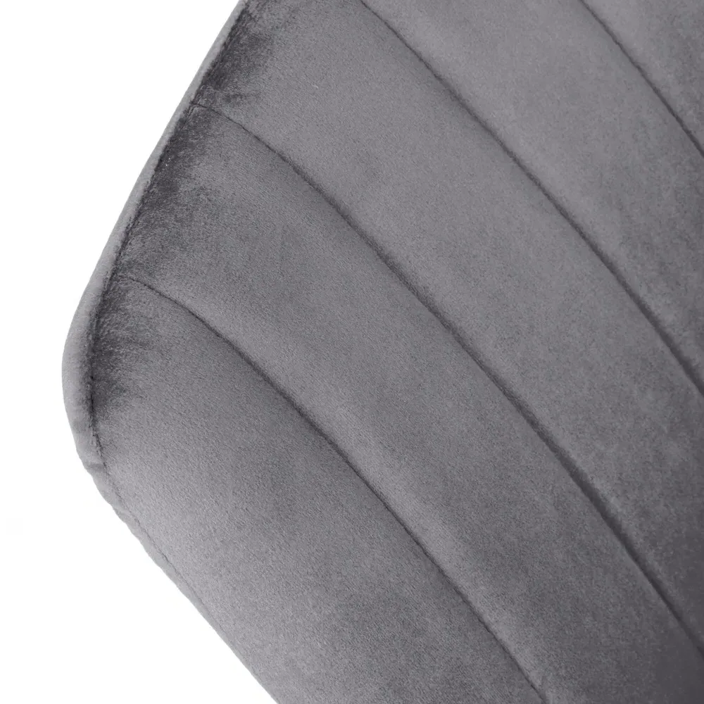 Lisbon Set of 4 Dining Chairs - Grey, Velvet