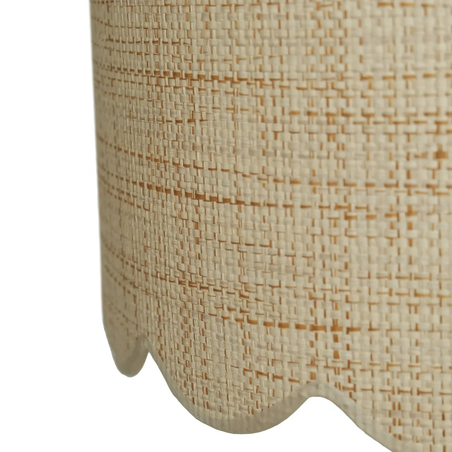 Lola Scalloped Edge Lamp Shade - Neutral, Rattan