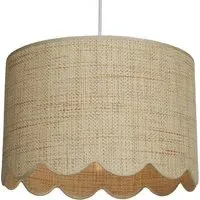Lola Scalloped Edge Lamp Shade - Neutral, Rattan