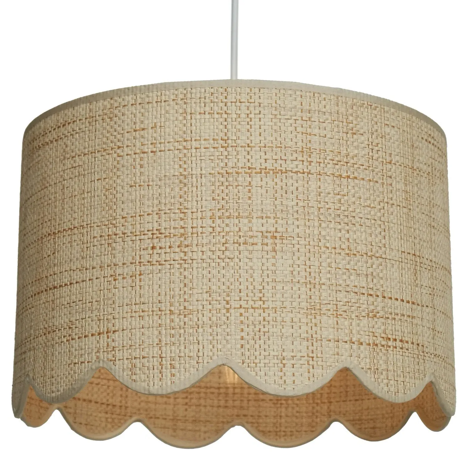 Lola Scalloped Edge Lamp Shade - Neutral, Rattan image