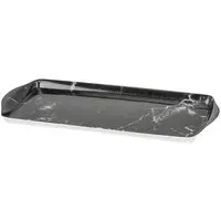 Long Drinks Tray with Handles - Black Marble