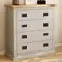 Loreo 4 Drawer Chest of Drawers with Brass Drop Handles - Grey, Pine