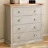 Loreo 4 Drawer Chest of Drawers with Chrome Cup Handles - Grey, Pine