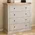 Loreo 4 Drawer Chest of Drawers with Chrome Knobs - Grey, Pine