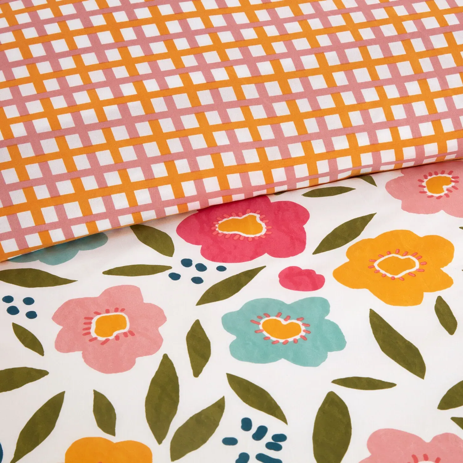 Lottie Floral King Size Bedding Set - Orange